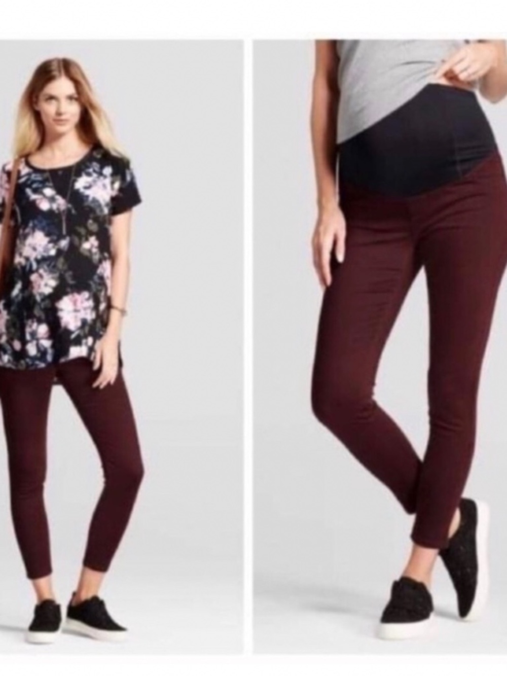 Isabel Maternity Corduroy Skinny Pants | 4/27R | Burgundy | NWT | High Rise Cozy